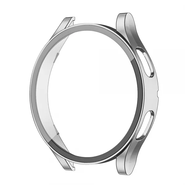 이츠라이프 갤럭시 워치 강화유리 풀커버 액정보호 케이스 40mm, 실버