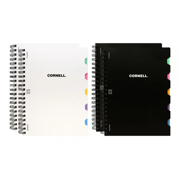 핑크풋 8000 캠퍼스 코넬 PP 인덱스노트 2종 x 2p 세트, 블랙, 화이트, 1세트