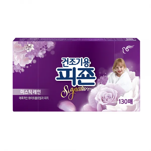 피죤 건조기용 시트 섬유유연제 미스틱레인, 1개, 130매