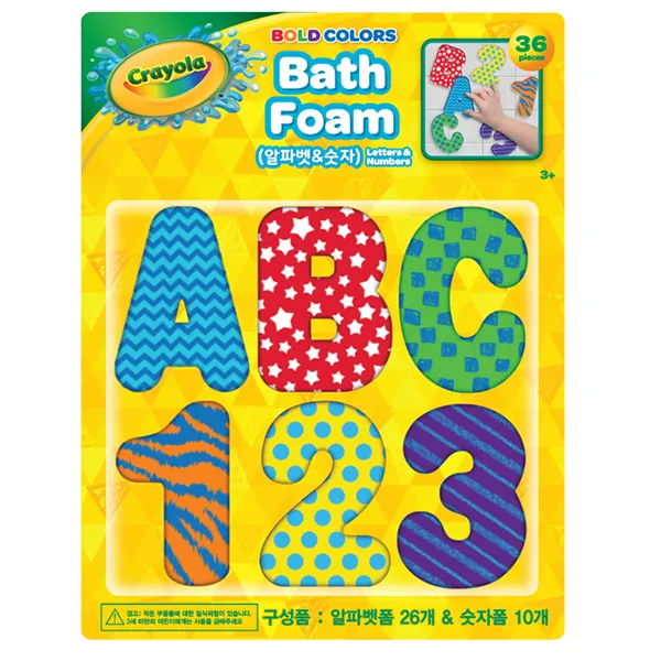 크레욜라 Eva 목욕놀이 배쓰 알파벳폼 26p + 숫자폼 10p 세트 혼합색상