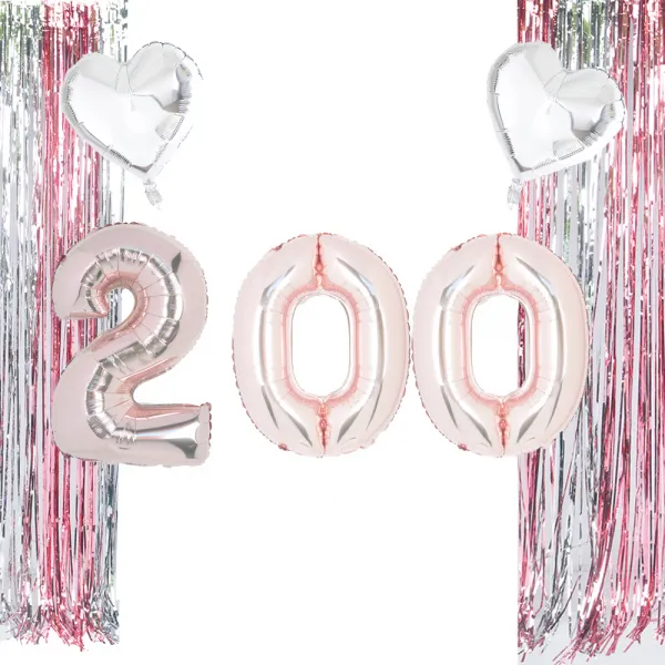 파티쇼 기념일 축하 로즈골드 200일 2색믹스커튼 세트 혼합색상 1세트