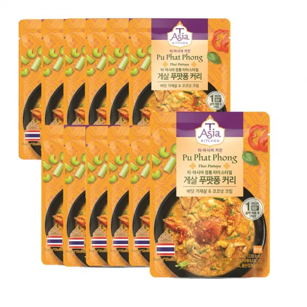 티아시아키친 게살 푸팟퐁 커리 전자레인지용, 170g, 12개