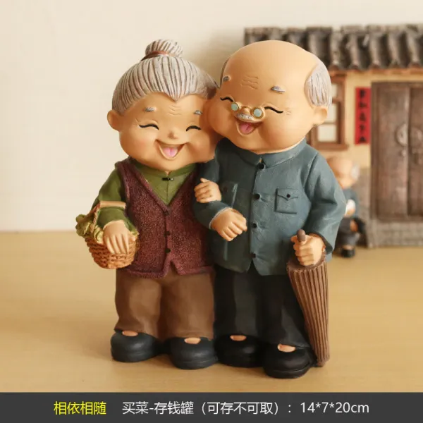 홈데코소품 천예방 영감 노 아내 술장 응접실이 있다 침실 진열 장식품 할아버지 할머니 백발이 되도록 4629961989, 의지함 뒤따르다 -저금통