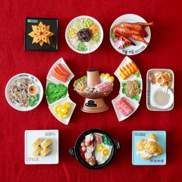 없음 냉장고 귀여운 자석 조소이 3입체 베이징식 샤브샤브 07 출구 원앙새 샤브샤브