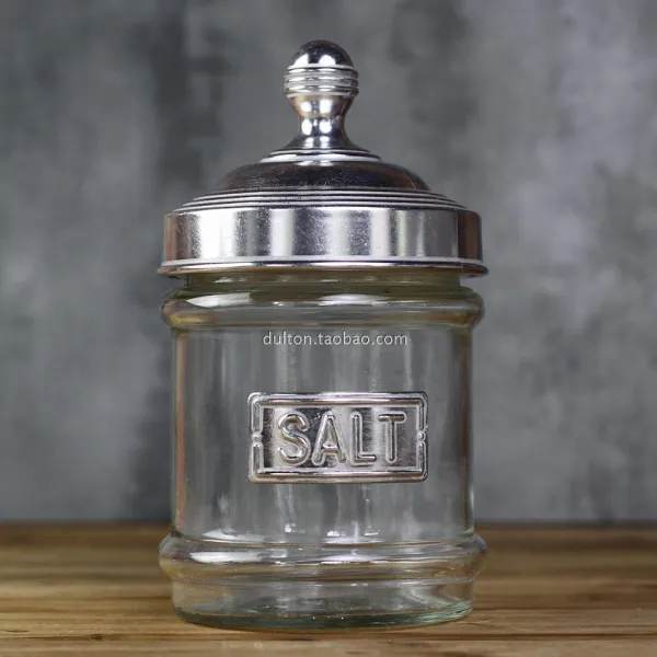 벼숨기다 라이브러리 주알루미늄 표지판 유리 깡통 수납통, salt