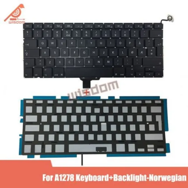  해외 Macbook Pro 13 "a1278 노르웨이어 키보드 29 2010 2011 2012 년을위한 완전히 A1278 노르웨이어 노트북 키보드 상세내용표시 Keyboardandbacklight