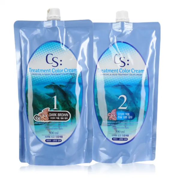 [소망] CS 씨에스 트리트먼트 오징어먹물 컬러크림 1제500ml+2제500ml, 블랙