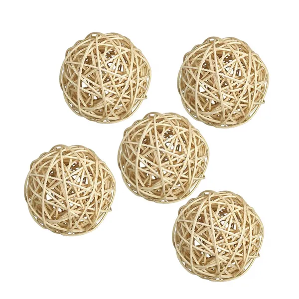 QDY 5pcs 7cm 위커 등나무 포도 나무 공 diy 장식 공예품 장식의 burwood, 벌목