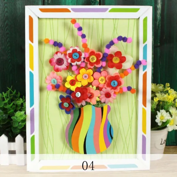 HY 단추 커팅 꽃다발 diy 재료 가방 아동 유치원 친아들 핸드메이드 초딩 선물 XT20 A22, 04
