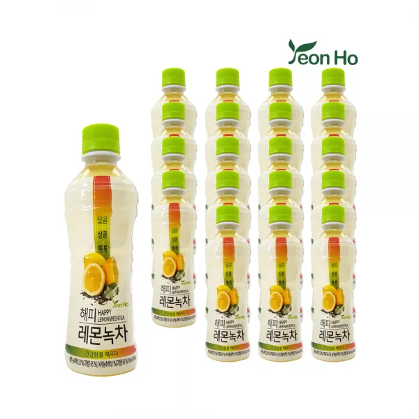 연호 해피레몬녹차 350ml 20개입 페트 과일농축퓨레 모구머시썬업카페음료, 20개