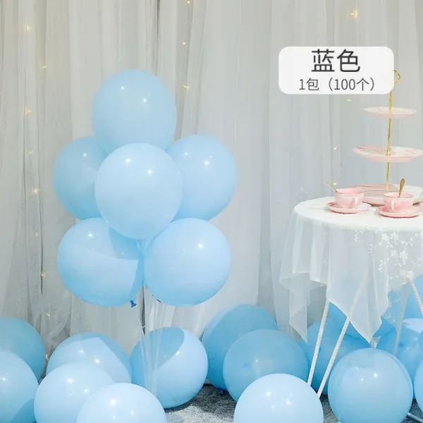 마카롱 풍선 어린이 생일 장식 파티 레이아웃 아치 웨딩 룸 매듭 웨딩 그물 레드 핑크 풍선 농축 마카롱 파란색 100 개 두꺼운 모델 선물 보내기 