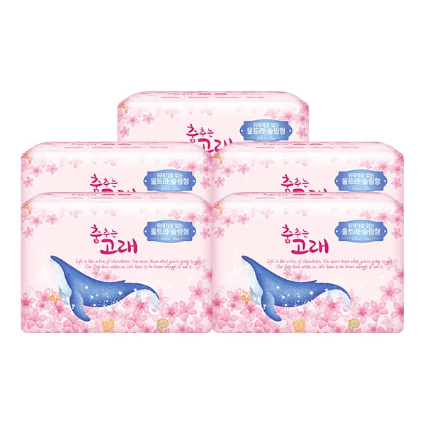 춤추는고래 슬림 중형 24p X 5팩 생리대 24매