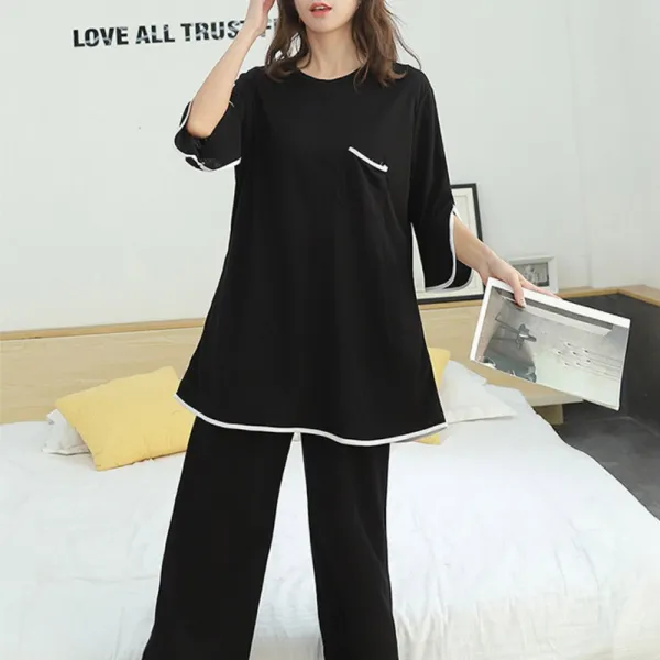 아웃사이즈 Oa1965 빅사이즈 실크코튼 홈 웨어 수면잠옷세트