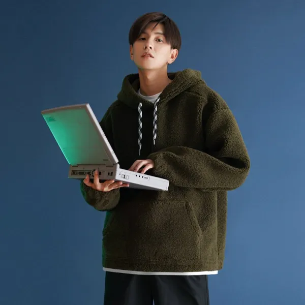 플랜글로벌 남성 여성 공용 양털 후드티cth