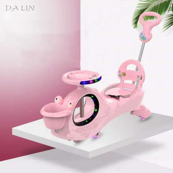 Dalin 붕붕카 아동 계집아이 경차 흔들흔들 1~8세 아기 비틀대며 밴 음악 들려 Xz46 A21 02 핑크 섬광 바퀴