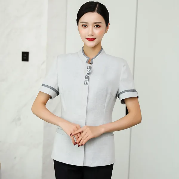 보결복 반팔 호텔 청소부 복장 보결 아줌마 작업복 여름옷 보결원 반 소매 제복