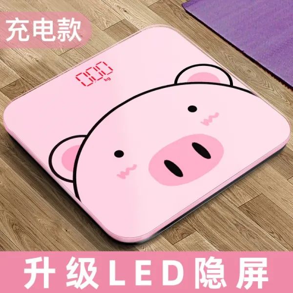 Others 삼베 이 전 자 는 인체 저울 높 고 정밀도 가 정확 하 며 내구성 소형 충전 체중계 여자 가정용 기숙사 무게 측정기 돼지 분말 Usb 상세페이지 참조 상세페이지 참조