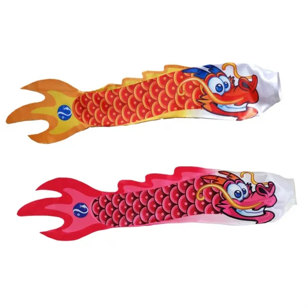 Zld 2pcs 70cmoutdoor Garden Windsock Flag Spinner Dragon Carp Streamer Wind Sock 내구성 끊기 쉬운 레드 \u0026 핫 핑크
