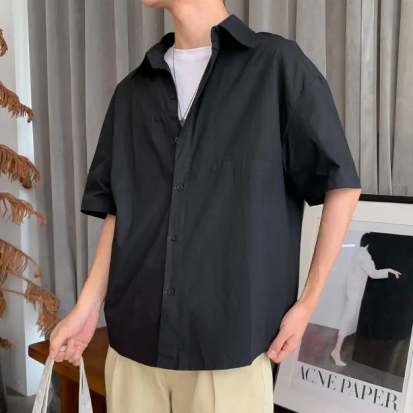 Kirahosi 여름 남자 트렌드 2019년 반팔 셔츠 홍콩스타일 93호 Y09vpw