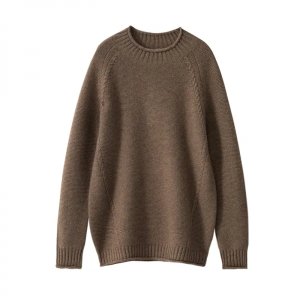겨울 가을 100 캐시미어 여성 반폴라 슬림 두꺼운 솔리드 무지 풀오버 니트