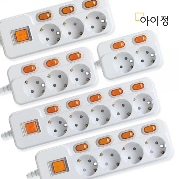 아이정 국산 개별 절전 멀티탭 2구 3구 4구 5구 6구, 개별 6구 과부하, 3m