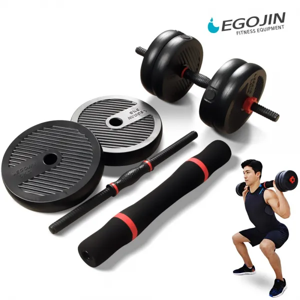 코리아휘트니스 덤벨 바 21kg 세트 덤벨세트 조립 아령세트, 단품