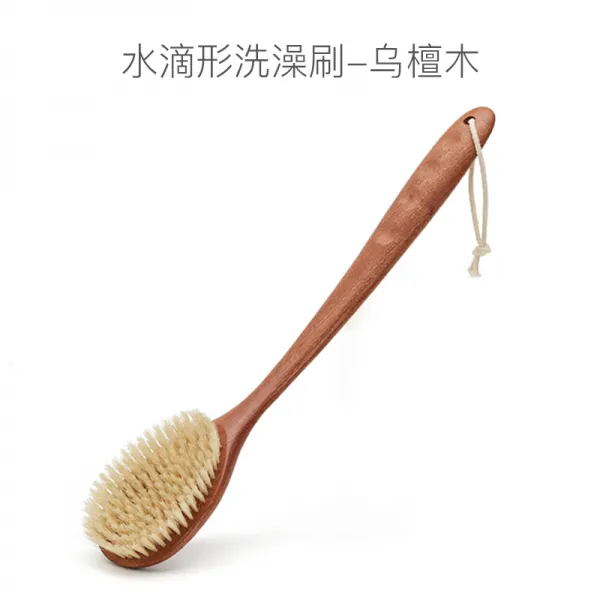 바디브러시 초심 나무 목욕솔 강보브러시 때장갑 매직 긴자루 등밀이 부드러운모 각질제거 등 욕실때타올, T01-오단목-워터드랍형 목욕솔(접을수없는 내리는)(히트상품 추천), 기본