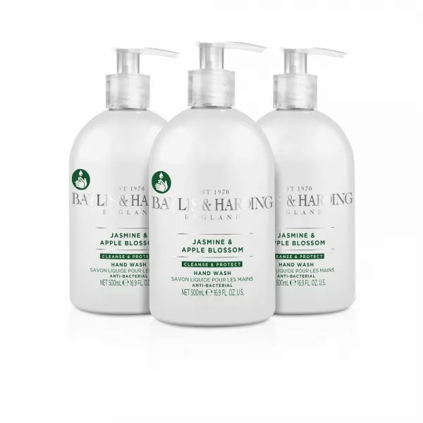 (영국직배) Baylis & Harding 자스민 애플블러썸 핸드워시 500ml 3팩 Jasmine and Apple Blossom Anti-Bacterial Hand Wash