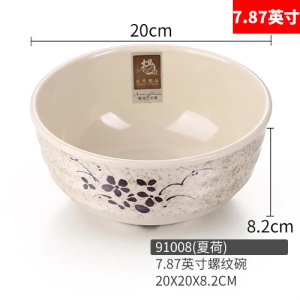 양격 면 그릇 상용 국그릇 맛 천 라면 쇠고기면 플라스틱 모조 도자기 매콤 따끈따끈한 밀 아민 91008787볼트무늬 접시 여름