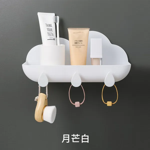 물심 생활 무타공 다기능 욕실 구름형 수납정리대, 달무리 화이트