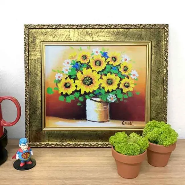 돈들어오는그림 그림선물 부와번창 해바라기 그림액자
