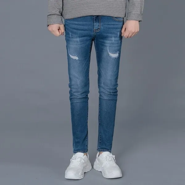 디와이진슬림스판 데미지 일자청바지 S 2xl Jn2027