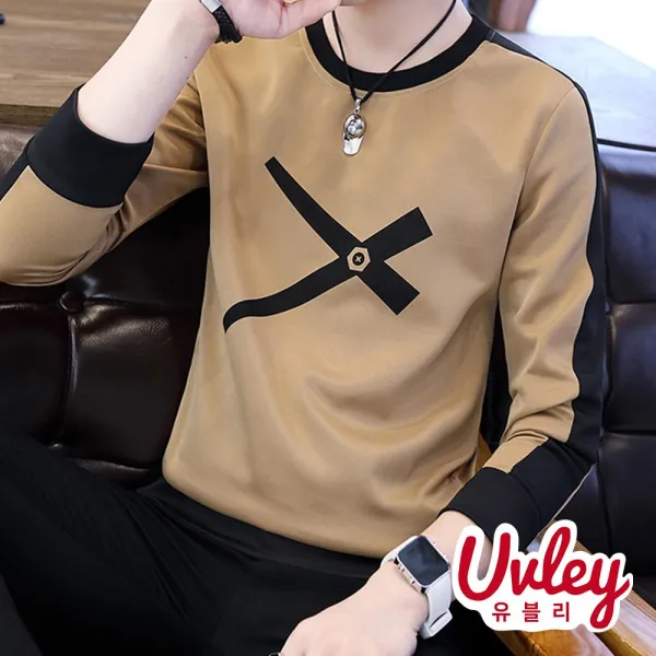 유블리 남성 라운드넥 긴팔티 ~3XL 유니크한 긴팔티셔츠 데일리룩 (UV216149WD) 엑스오 긴팔 티셔츠