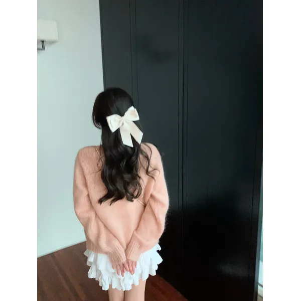 울니트가디건 게으르다 고기 하우스 키치한 산호 앙고라 초 가을 외 스웨터 코트 4707726898