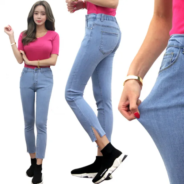 잘빠진 1874 쫀쫀크롭 트임 뒷밴딩스키니