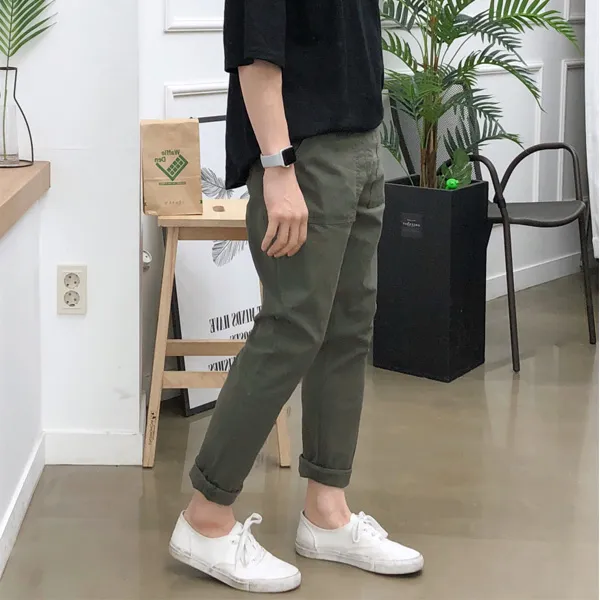 장롱 밴딩 남성 여름 바지 린넨 마팬츠 4컬러