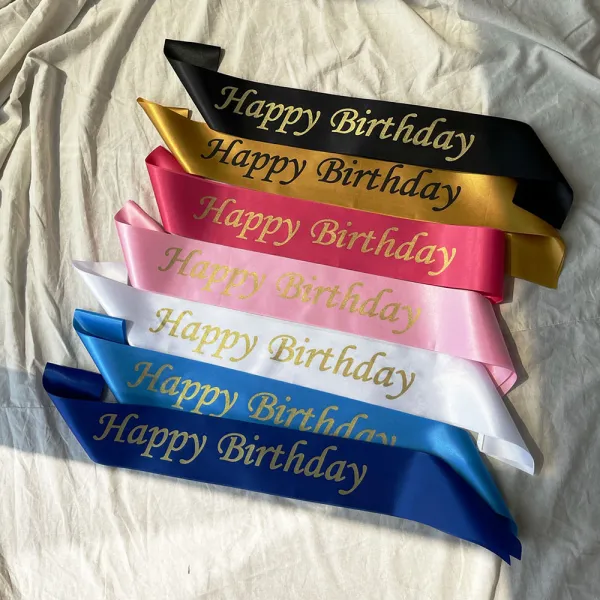 생일 어깨띠 미스코리아 주인공 happy birthday 파티소품, 핑크