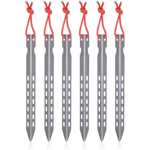 iBasingo 티타늄 텐토뻬구 단조 페그 초경량 V 형 텐토뻬구 6 개 / 8 개 / 12 개 세트 16cm 산지 초지 딱딱한 바닥 설영 공구 스테이크화물 봉투