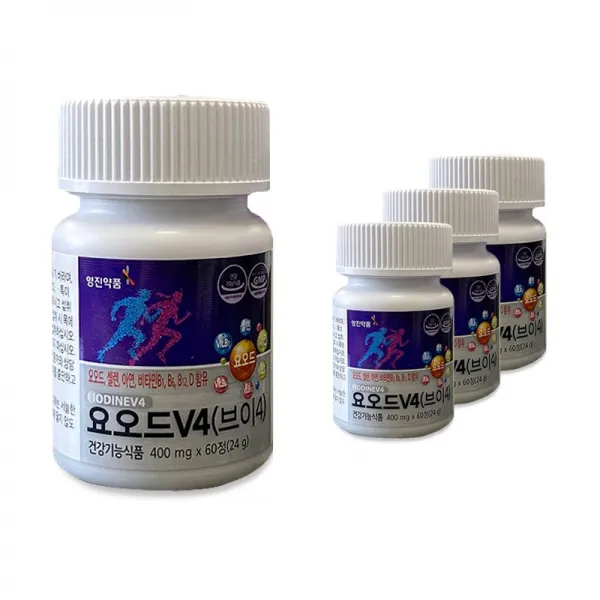 요오드 V4 60정 브이4 셀렌 아연 비타민d 비타민b 4개