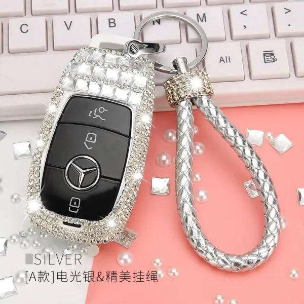 벤츠 c급 키 세트 c200l 락글라 케이스 b급 여자 clc260glk 큐빅글레차 키세트, A타입 전깃불 실버 타입