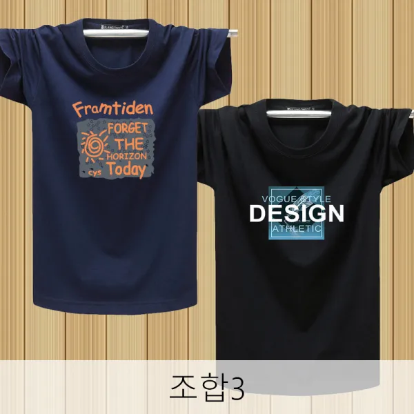 뉴타임즈 썸머 남자 프린팅 프린팅 반팔 티셔츠에 오버사이즈 엘더 와이드 운동 뚱뚱보 트렌드 XZ12 A8, 조합3