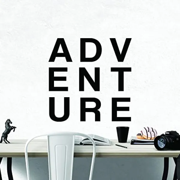 -Adventure-Wall 스티커 데칼 벽화 아티스트 홈 장식 침실 보육 가족 데칼 견적 문구 기호 이동식 비닐 여행 탐사 및 방랑벽에 사용, 본상품