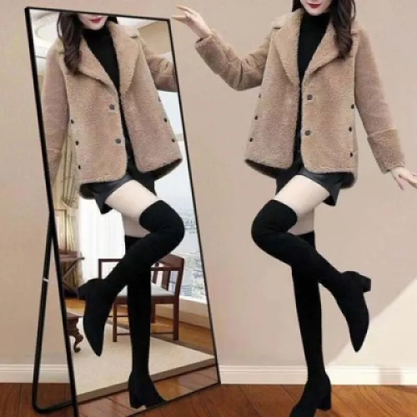 뭐있나 퍼 코트 숏 양털 여성 털 가을 겨울 t