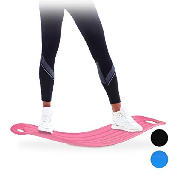 Relaxdays Twist Board 전신 트레이닝을위한 편리한 밸런스 보드 최대 150kg의 탄력적 인 XL 운동 보드 핑크 Relax