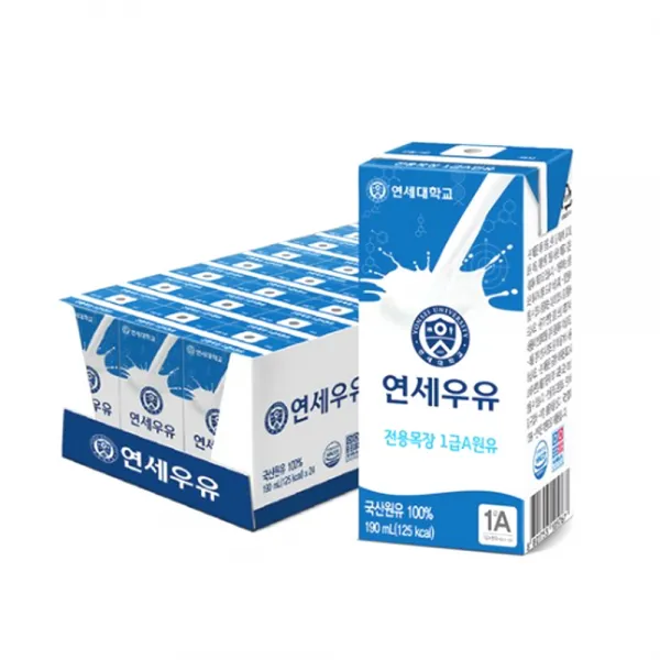 연세우유 멸균 흰우유, 190ml, 24개