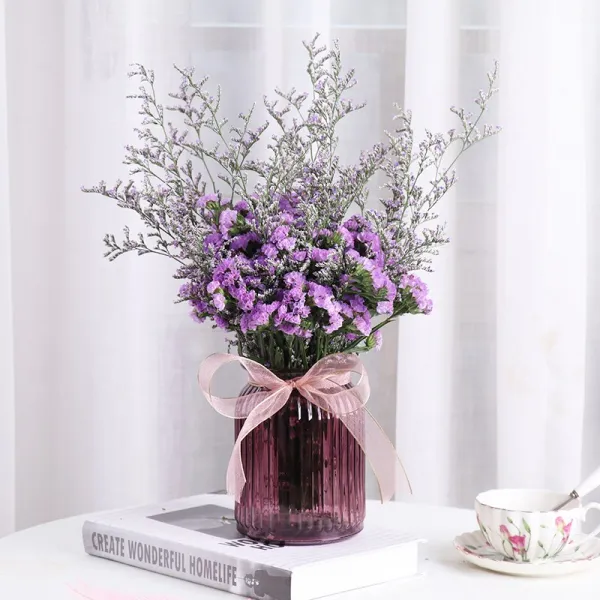 윈난성 잊지 마세요 나는 생화꽃 꽃꽂이 말린꽃 프리저브드꽃다발 실내 진열 풍건 진짜 하늘에 별이 가득하다 꽃병 연한자색 물 _미드티 있음 레드 보틀 말린꽃 가방