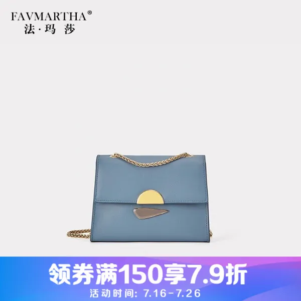 파마사 브랜드 체인 숄더백 2019 청정 캐주얼 크로스백 개성 진피 한판 캐주얼 가방 블루 선금 두배 부풀려 꼬리 추가 출하(9469)