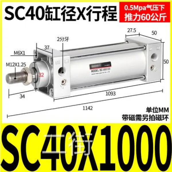 에어 실린더 아데르손 형 스탠다드 SC4025X5X0X100X175X 20 이와 같다 금기 신아이 g A 2701337874, SC40X1000