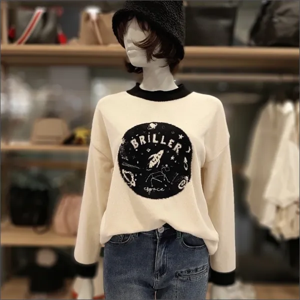 BENETTON NC12 넥포잇 구름빛 울니트 슬쩍모크넥 BAKPB6261IV