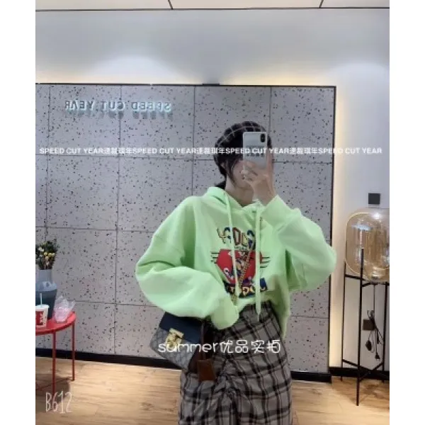 SH 여성 오버핏 기모 후드티셔츠 000066120